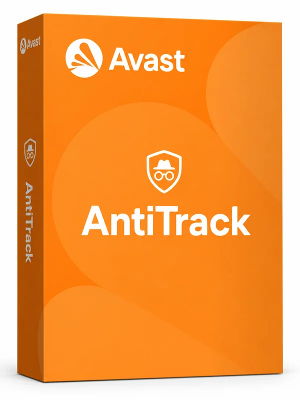 Illustrative orange Avast AntiTrack software box